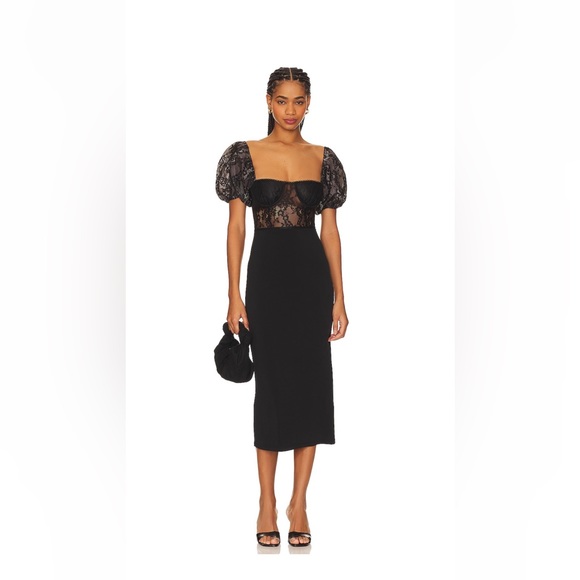 WeWoreWhat - Underwire Corset Lace Midi Dress - Size 2 - Picture 1 of 4